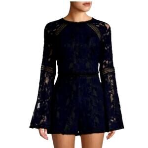 NEW Cupcakes & Cashmere Chenille Crochet Lace Cally Romper Moon Shadow Size 2